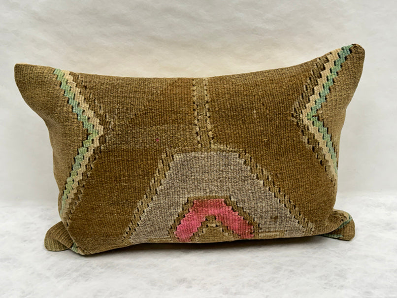 Turkish Hemp Pillow Cushion Natural Brown Gray Pink Pillow Cushion Cover 16" x 24" #30255