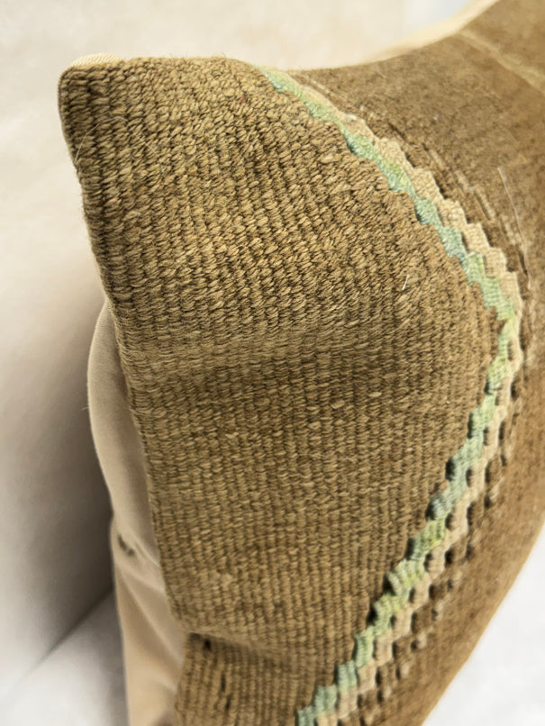Turkish Hemp Pillow Cushion Natural Brown Gray Pink Pillow Cushion Cover 16" x 24" #30255