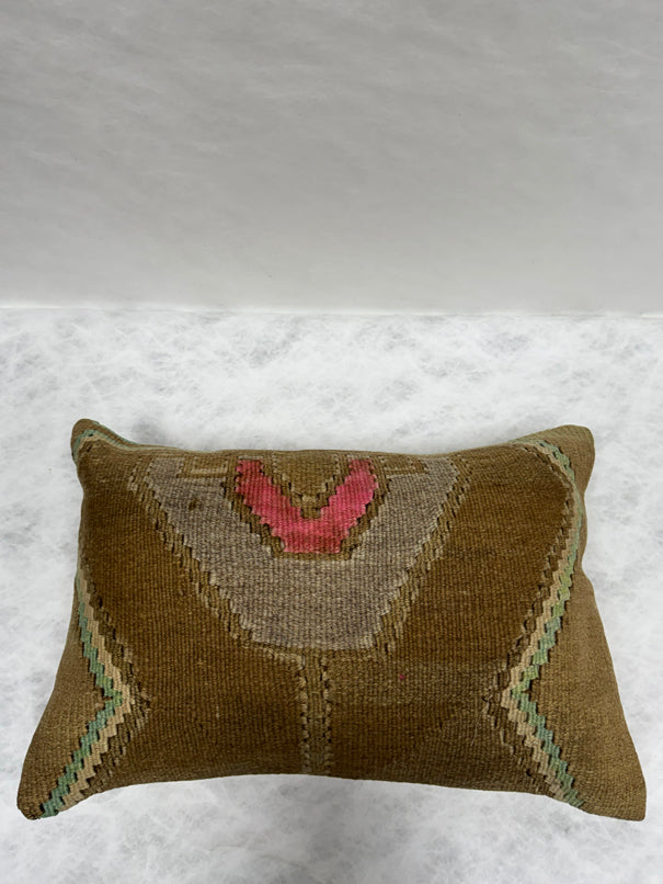 Turkish Hemp Pillow Cushion Natural Brown Gray Pink Pillow Cushion Cover 16" x 24" #30255