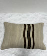 Turkish Hemp Pillow Cushion Natural Beige Brown Black Pillow Cushion Cover 16" x 24" #30257