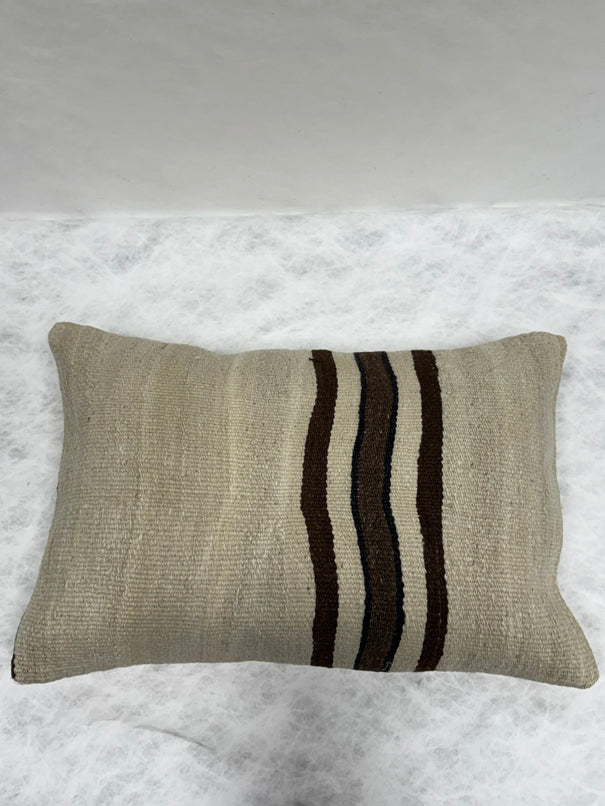 Turkish Hemp Pillow Cushion Natural Beige Brown Black Pillow Cushion Cover 16" x 24" #30257