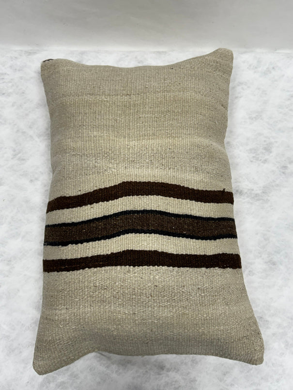 Turkish Hemp Pillow Cushion Natural Beige Brown Black Pillow Cushion Cover 16" x 24" #30257