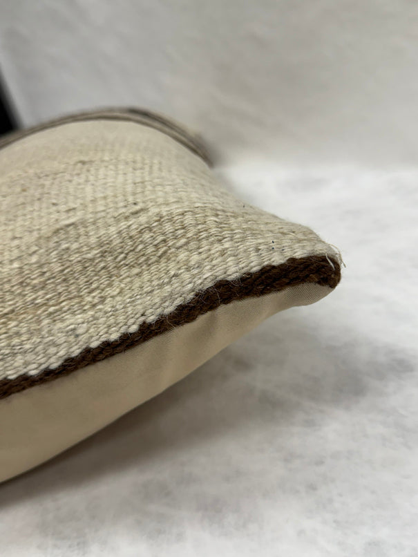 Turkish Hemp Pillow Cushion Natural Beige Brown Black Pillow Cushion Cover 16" x 24" #30257