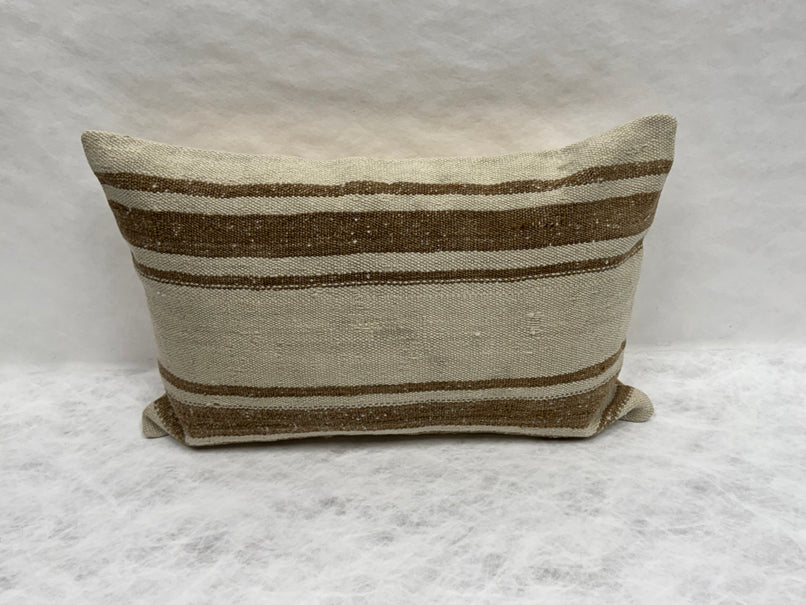 Turkish Hemp Pillow Cushion Natural Beige Brown Pillow Cushion Cover 16" x 24" #30258
