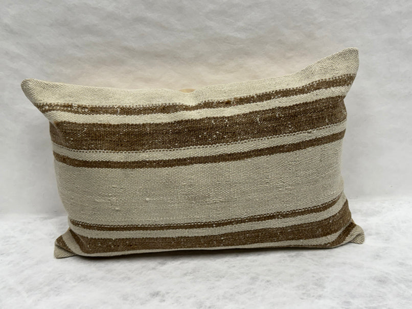 Turkish Hemp Pillow Cushion Natural Beige Brown Pillow Cushion Cover 16" x 24" #30258