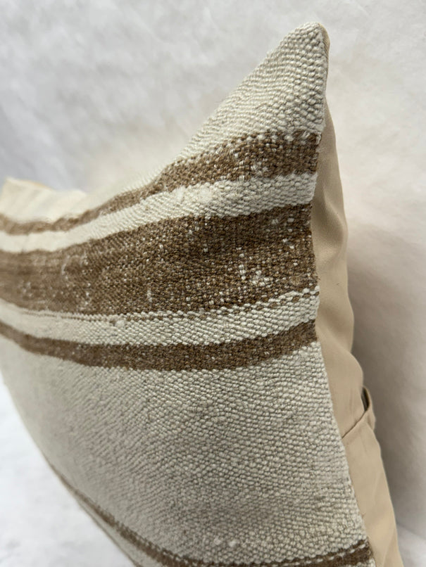 Turkish Hemp Pillow Cushion Natural Beige Brown Pillow Cushion Cover 16" x 24" #30258