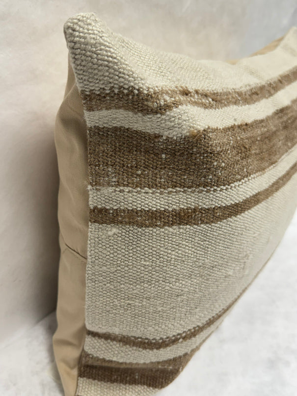Turkish Hemp Pillow Cushion Natural Beige Brown Pillow Cushion Cover 16" x 24" #30258