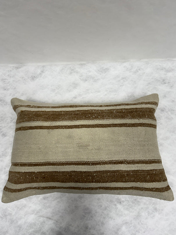 Turkish Hemp Pillow Cushion Natural Beige Brown Pillow Cushion Cover 16" x 24" #30258