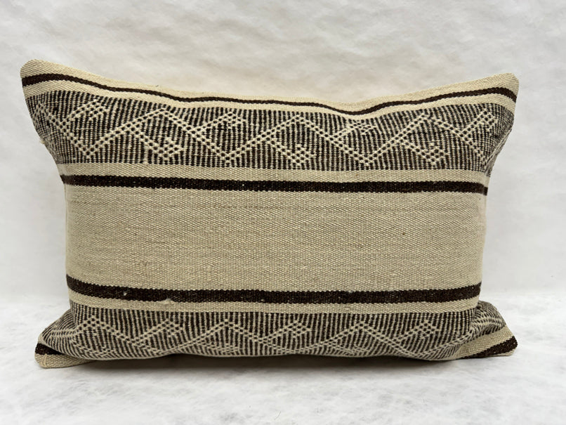 Turkish Hemp Pillow Cushion Natural Beige Brown Pillow Cushion Cover 16" x 24" #30184