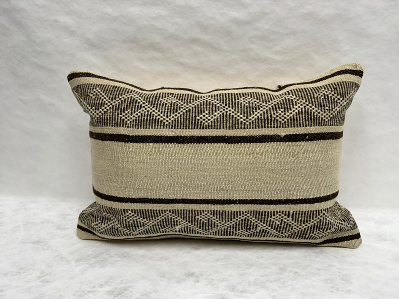 Turkish Hemp Pillow Cushion Natural Beige Brown Pillow Cushion Cover 16" x 24" #30184