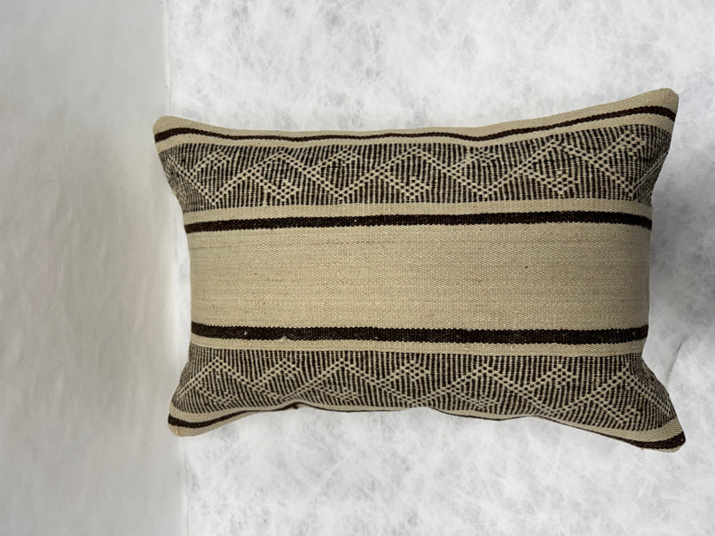 Turkish Hemp Pillow Cushion Natural Beige Brown Pillow Cushion Cover 16" x 24" #30184