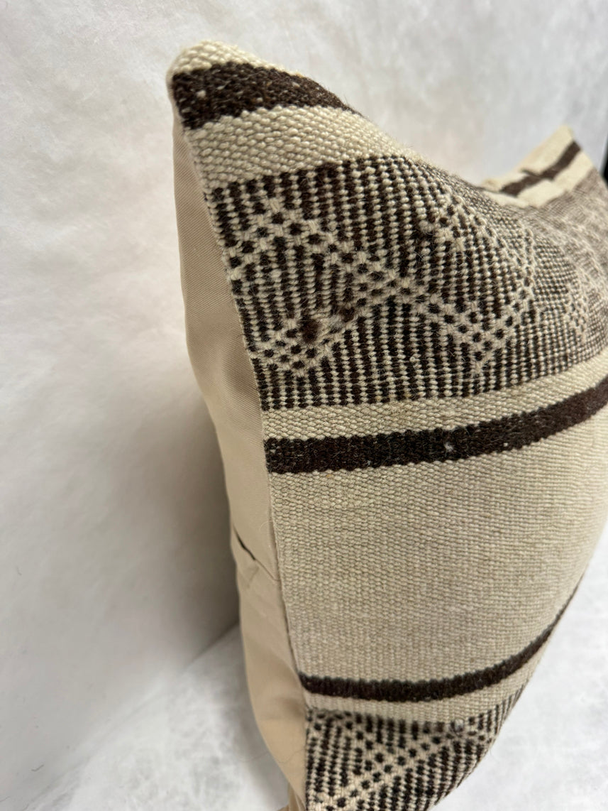 Turkish Hemp Pillow Cushion Natural Beige Brown Pillow Cushion Cover 16" x 24" #30184