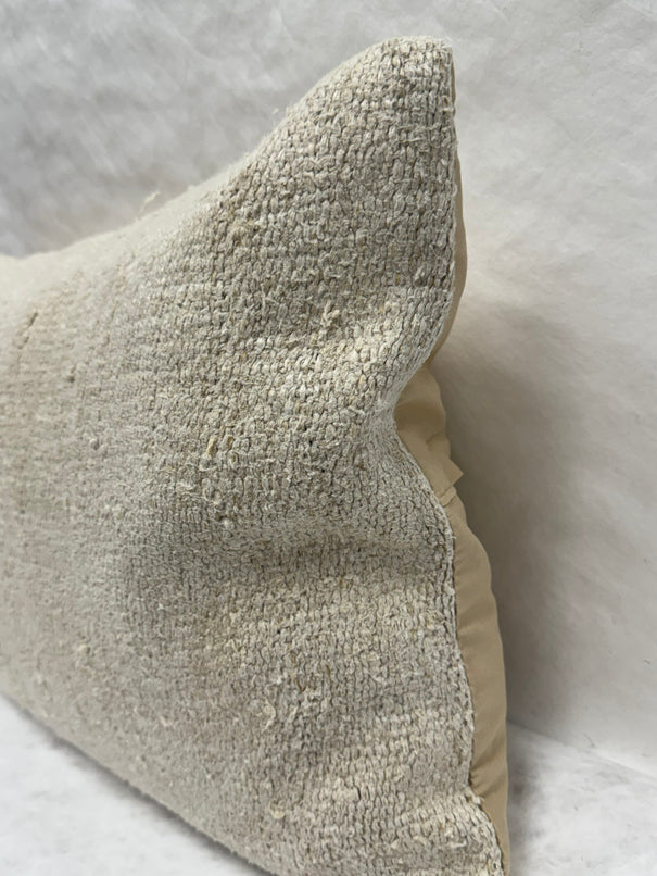 Turkish Hemp Pillow Cushion Natural Cream Pillow Cushion Cover 16" x 24" #30254