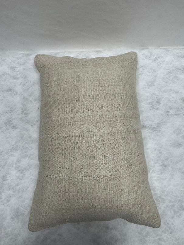 Turkish Hemp Pillow Cushion Natural Cream Pillow Cushion Cover 16" x 24" #30254