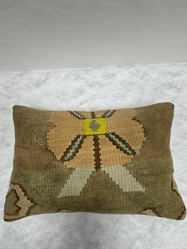 Turkish Hemp Pillow Cushion Natural Brown Blue Yellow Pillow Cushion Cover 16" x 24" #30182