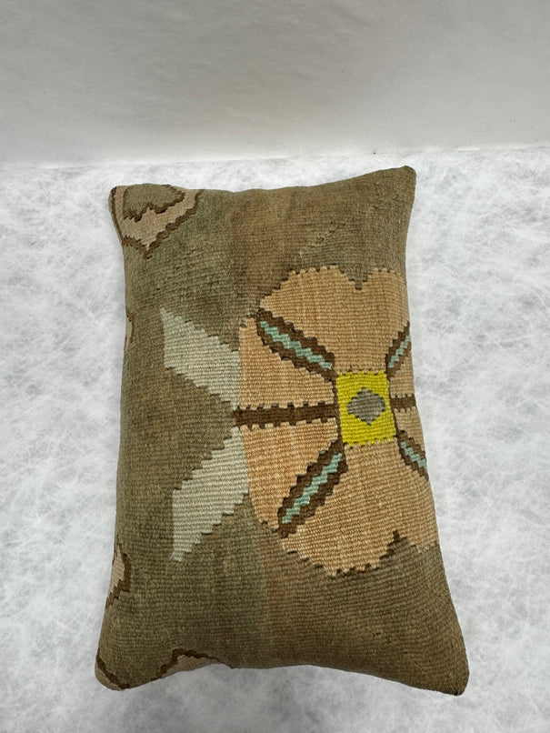 Turkish Hemp Pillow Cushion Natural Brown Blue Yellow Pillow Cushion Cover 16" x 24" #30182