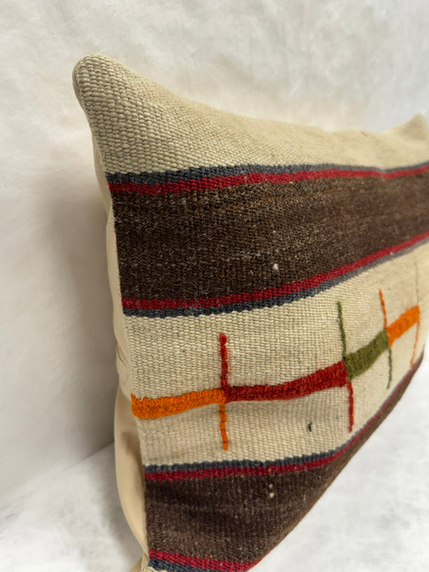 Turkish Hemp Pillow Cushion Natural Beige Brown Red Green Pillow Cushion Cover 16" x 24" #30181
