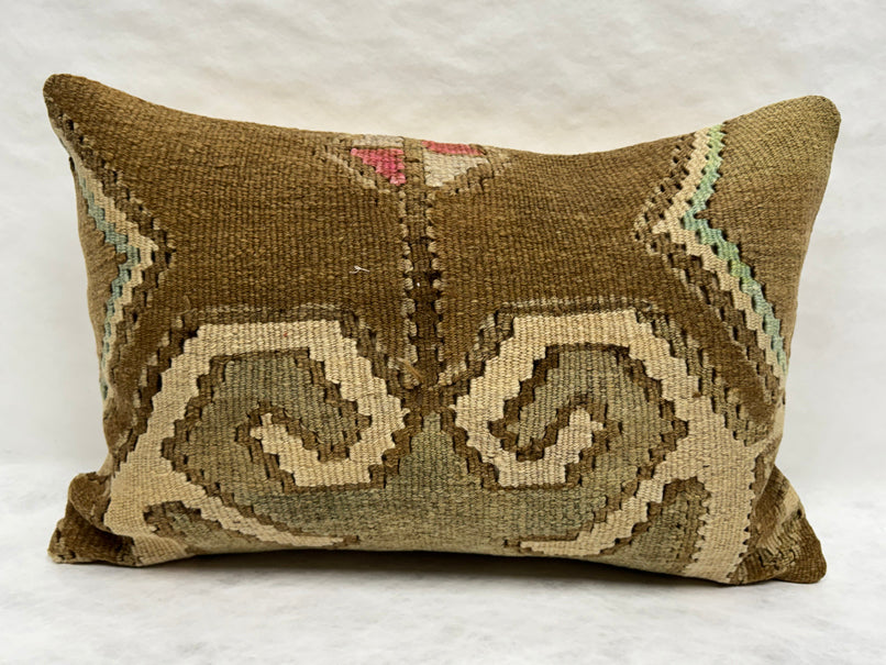 Turkish Hemp Pillow Cushion Natural Brown Beige Pink Pillow Cushion Cover 16" x 24" #30133