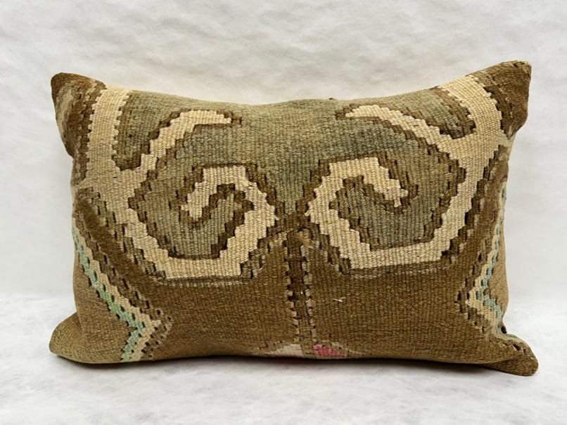 Turkish Hemp Pillow Cushion Natural Brown Beige Pink Pillow Cushion Cover 16" x 24" #30133