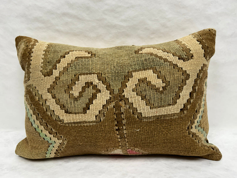 Turkish Hemp Pillow Cushion Natural Brown Beige Pink Pillow Cushion Cover 16" x 24" #30133