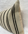 Turkish Hemp Pillow Cushion Natural Beige Black Pillow Cushion Cover 16" x 24" #30178
