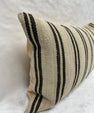 Turkish Hemp Pillow Cushion Natural Beige Black Pillow Cushion Cover 16" x 24" #30178