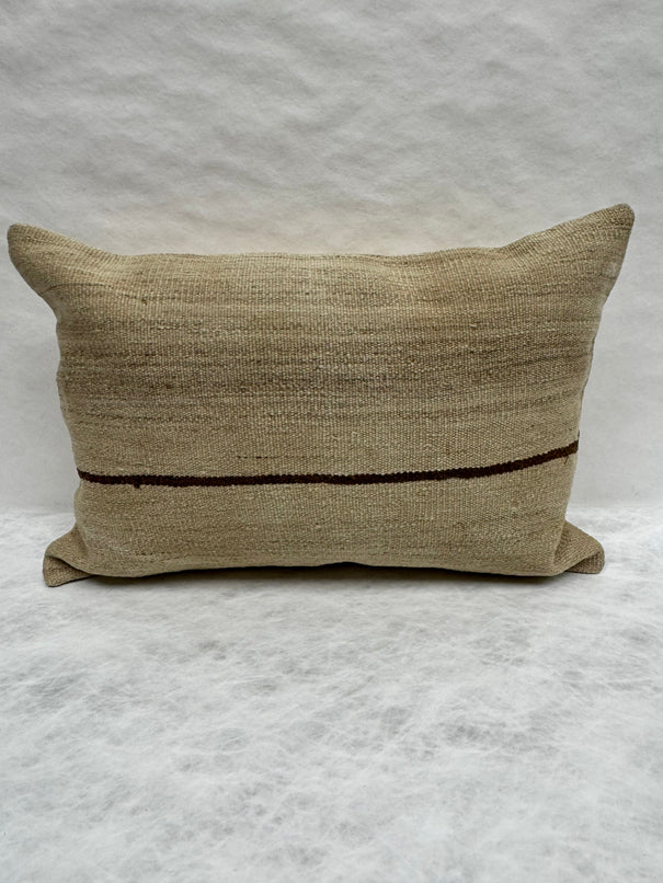 Turkish Hemp Pillow Cushion Natural Beige Brown Pillow Cushion Cover 16" x 24" #30177