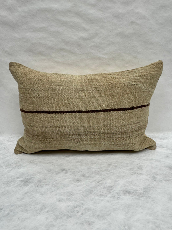 Turkish Hemp Pillow Cushion Natural Beige Brown Pillow Cushion Cover 16" x 24" #30177