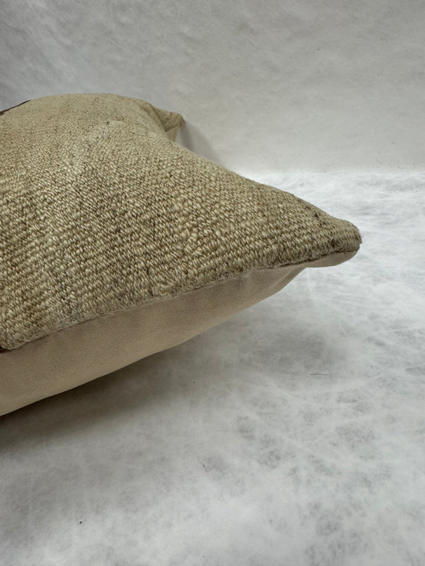 Turkish Hemp Pillow Cushion Natural Beige Brown Pillow Cushion Cover 16" x 24" #30177