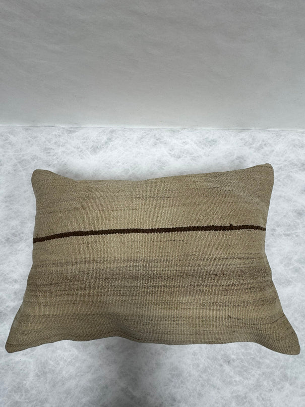 Turkish Hemp Pillow Cushion Natural Beige Brown Pillow Cushion Cover 16" x 24" #30177