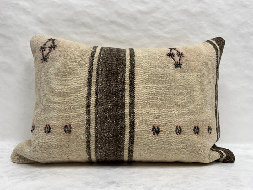 Turkish Hemp Pillow Cushion Natural Beige Brown Pillow Cushion Cover 16" x 24" #30251