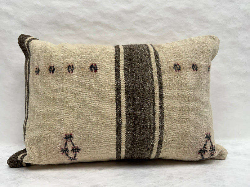Turkish Hemp Pillow Cushion Natural Beige Brown Pillow Cushion Cover 16" x 24" #30251