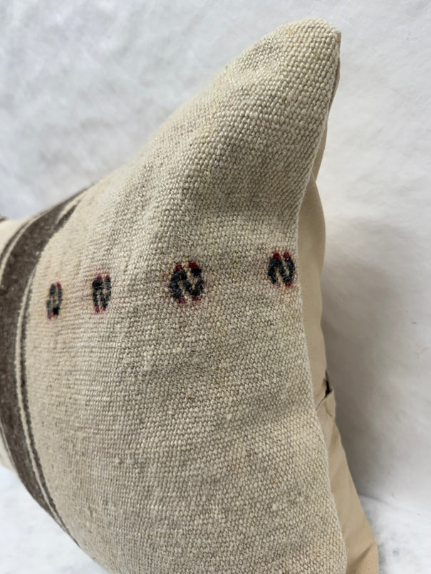 Turkish Hemp Pillow Cushion Natural Beige Brown Pillow Cushion Cover 16" x 24" #30251