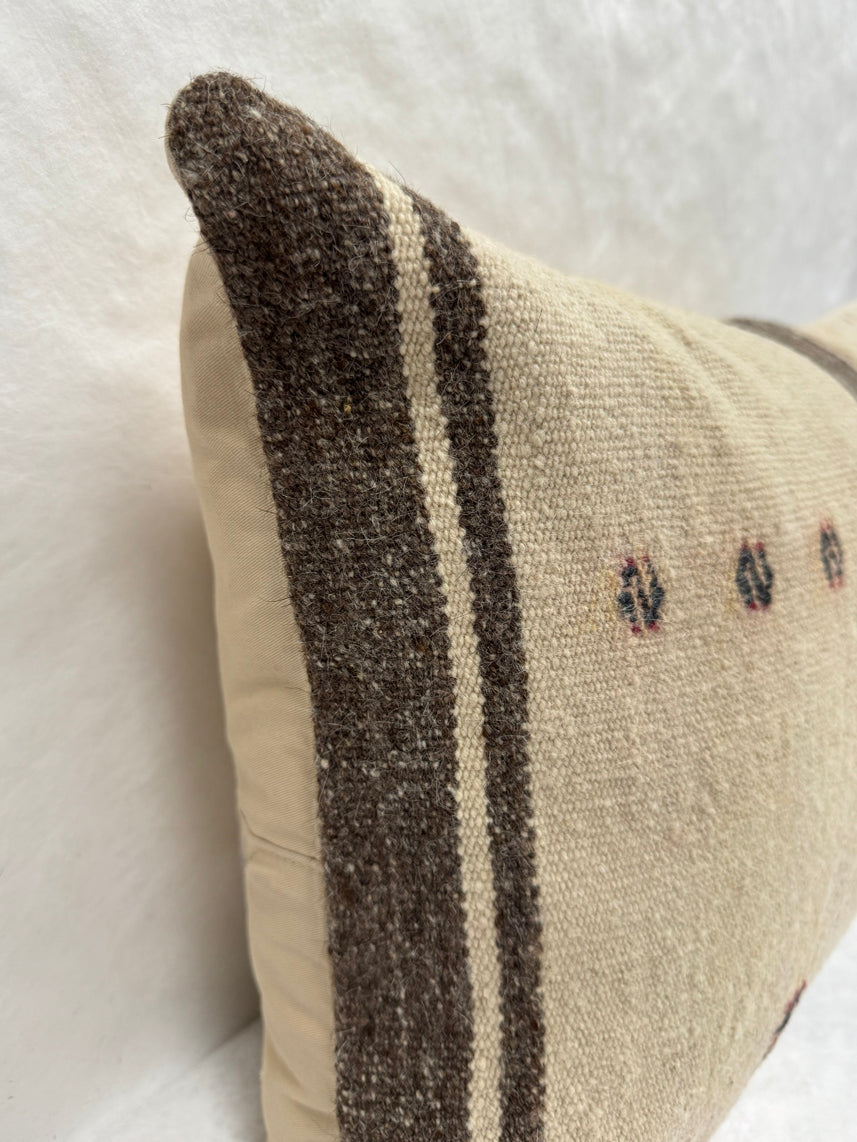 Turkish Hemp Pillow Cushion Natural Beige Brown Pillow Cushion Cover 16" x 24" #30251