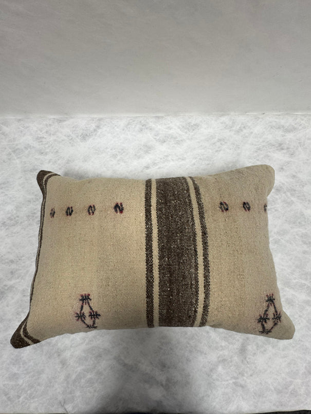 Turkish Hemp Pillow Cushion Natural Beige Brown Pillow Cushion Cover 16" x 24" #30251
