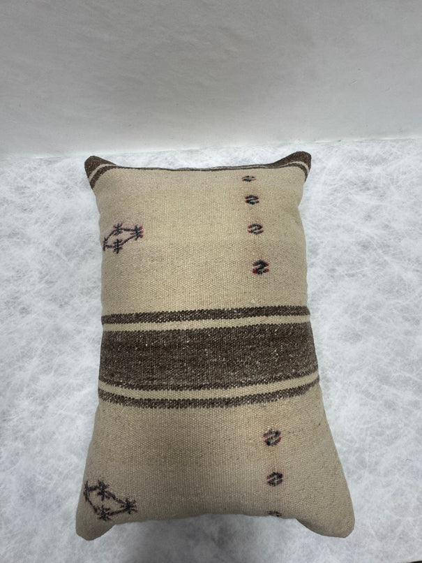 Turkish Hemp Pillow Cushion Natural Beige Brown Pillow Cushion Cover 16" x 24" #30251