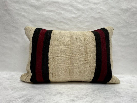 Turkish Hemp Pillow Cushion Natural Beige Red Black Pillow Cushion Cover 16" x 24" #30198