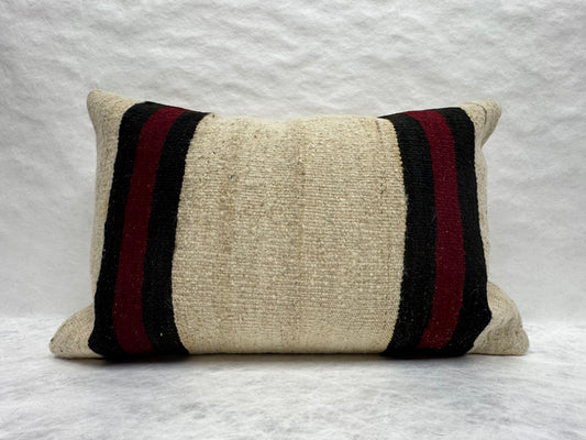 Turkish Hemp Pillow Cushion Natural Beige Red Black Pillow Cushion Cover 16" x 24" #30198