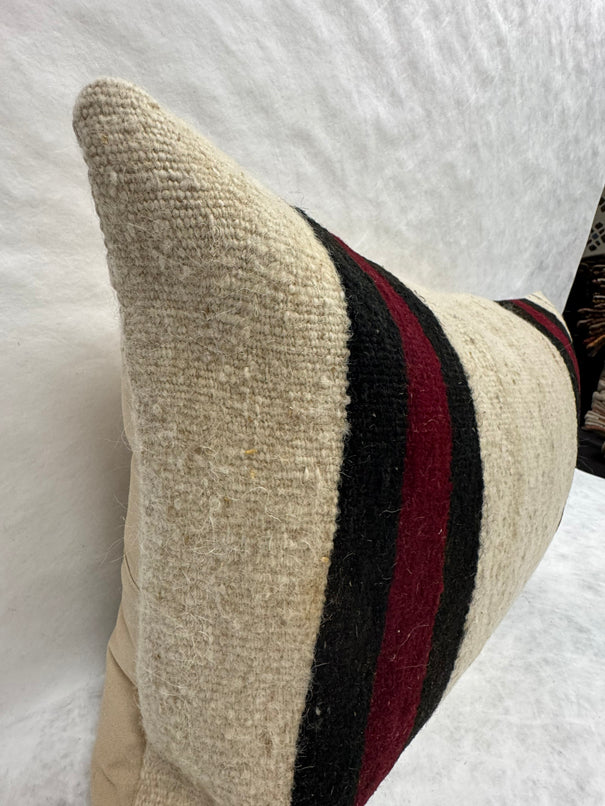 Turkish Hemp Pillow Cushion Natural Beige Red Black Pillow Cushion Cover 16" x 24" #30198
