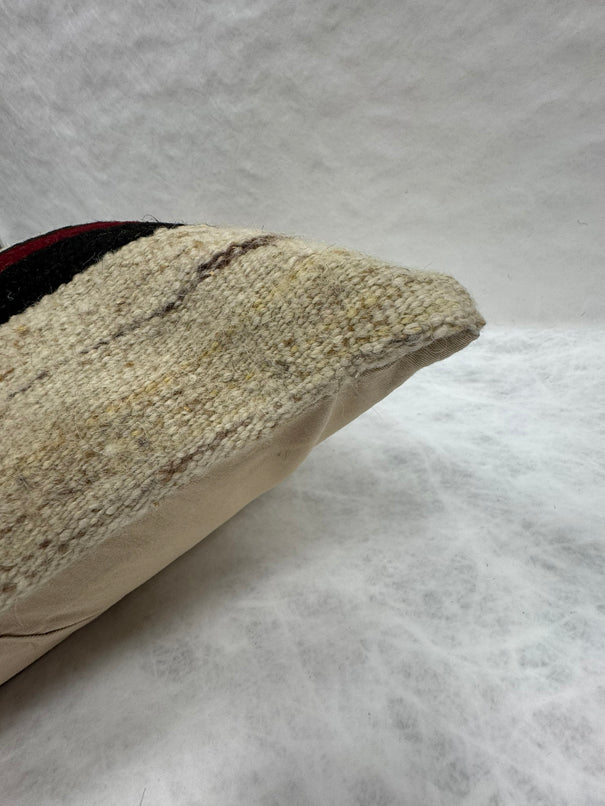 Turkish Hemp Pillow Cushion Natural Beige Red Black Pillow Cushion Cover 16" x 24" #30198