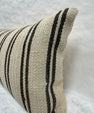 Turkish Hemp Pillow Cushion Natural Beige Black Pillow Cushion Cover 16" x 24" #30256