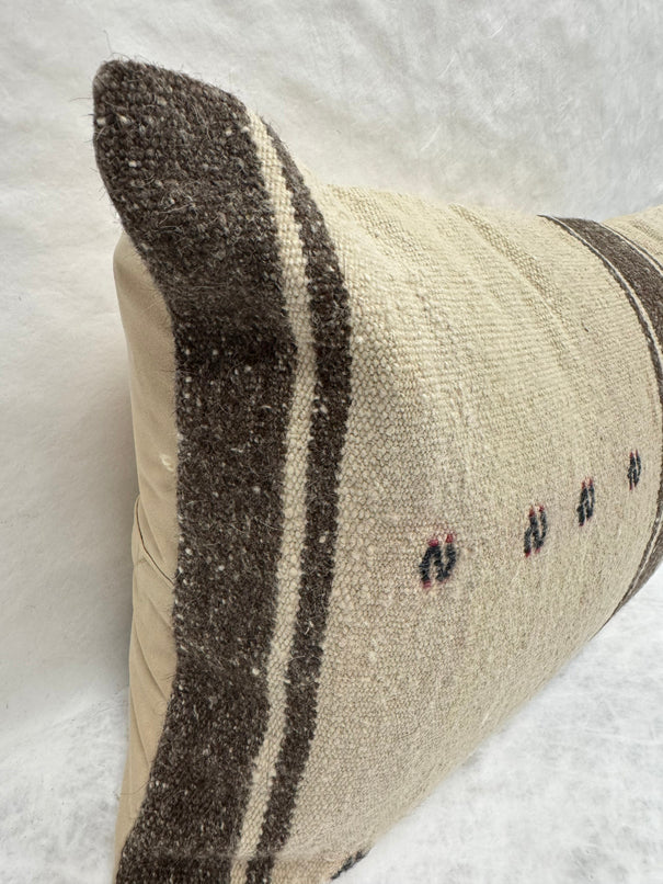 Turkish Hemp Pillow Cushion Natural Beige Brown Pillow Cushion Cover 16" x 24" #30252