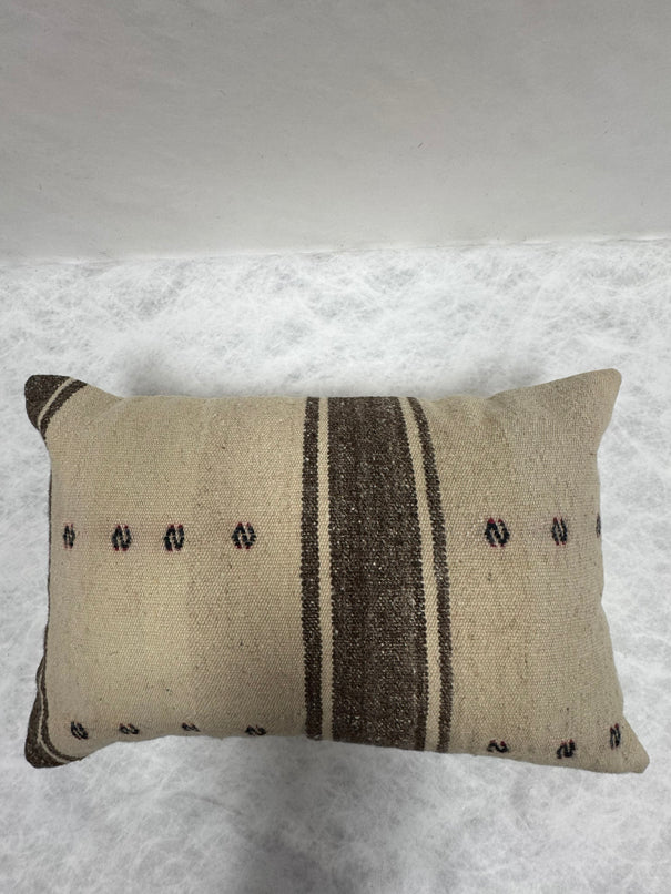 Turkish Hemp Pillow Cushion Natural Beige Brown Pillow Cushion Cover 16" x 24" #30252