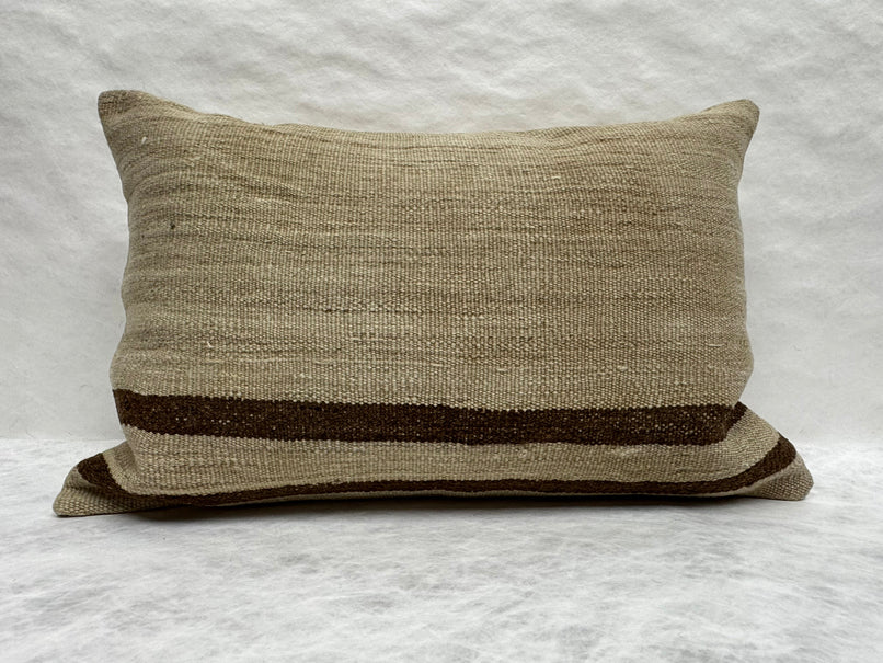 Turkish Hemp Pillow Cushion Natural Beige Brown Pillow Cushion Cover 16" x 24" #30236