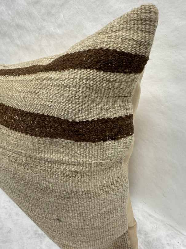 Turkish Hemp Pillow Cushion Natural Beige Brown Pillow Cushion Cover 16" x 24" #30236