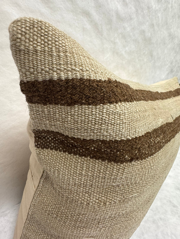 Turkish Hemp Pillow Cushion Natural Beige Brown Pillow Cushion Cover 16" x 24" #30236