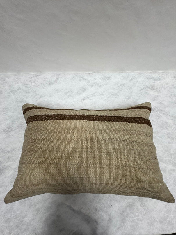 Turkish Hemp Pillow Cushion Natural Beige Brown Pillow Cushion Cover 16" x 24" #30236