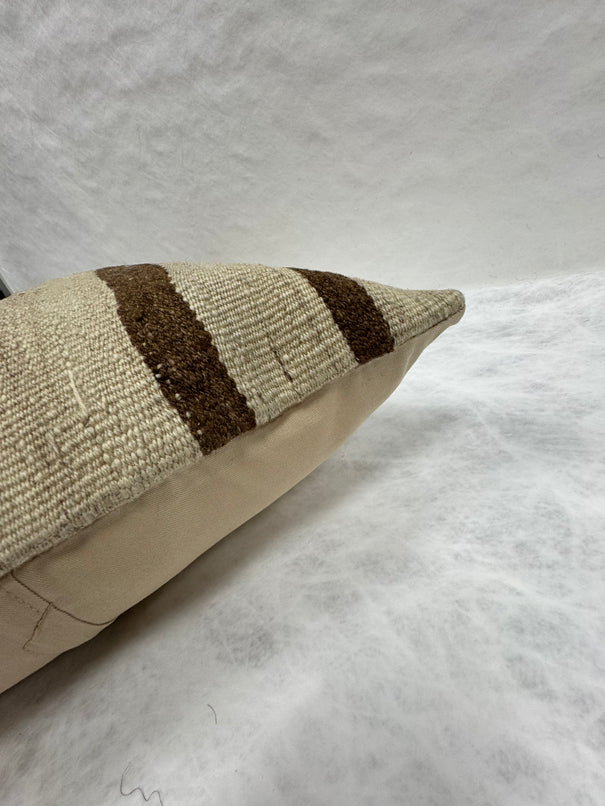 Turkish Hemp Pillow Cushion Natural Beige Brown Pillow Cushion Cover 16" x 24" #30236
