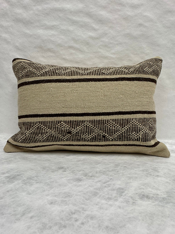 Turkish Hemp Pillow Cushion Natural Beige Brown Pillow Cushion Cover 16" x 24" #30253