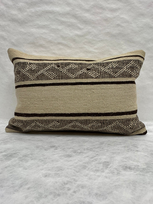 Turkish Hemp Pillow Cushion Natural Beige Brown Pillow Cushion Cover 16" x 24" #30253